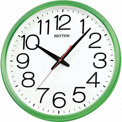 Rhythm Plastic Wall Clock 3D Numerals,Silent Silky Move,Injection Color Frame Analog